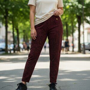 Michael Kors Black/Red Elastic 3/4 Pants Size XL